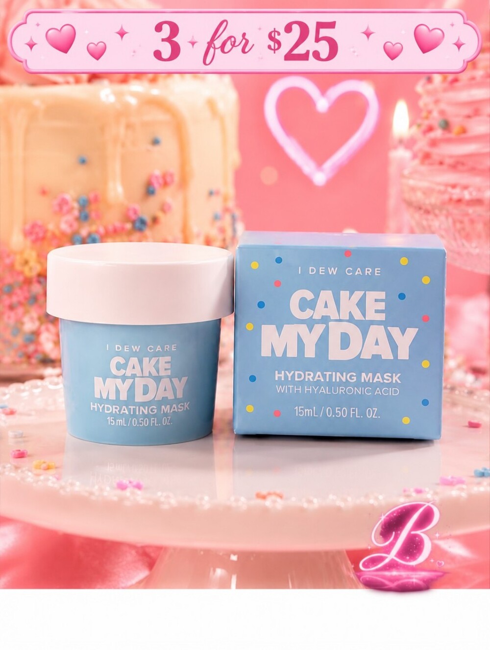 3/$25 MINI Cake My Day Wash-off Face Mask